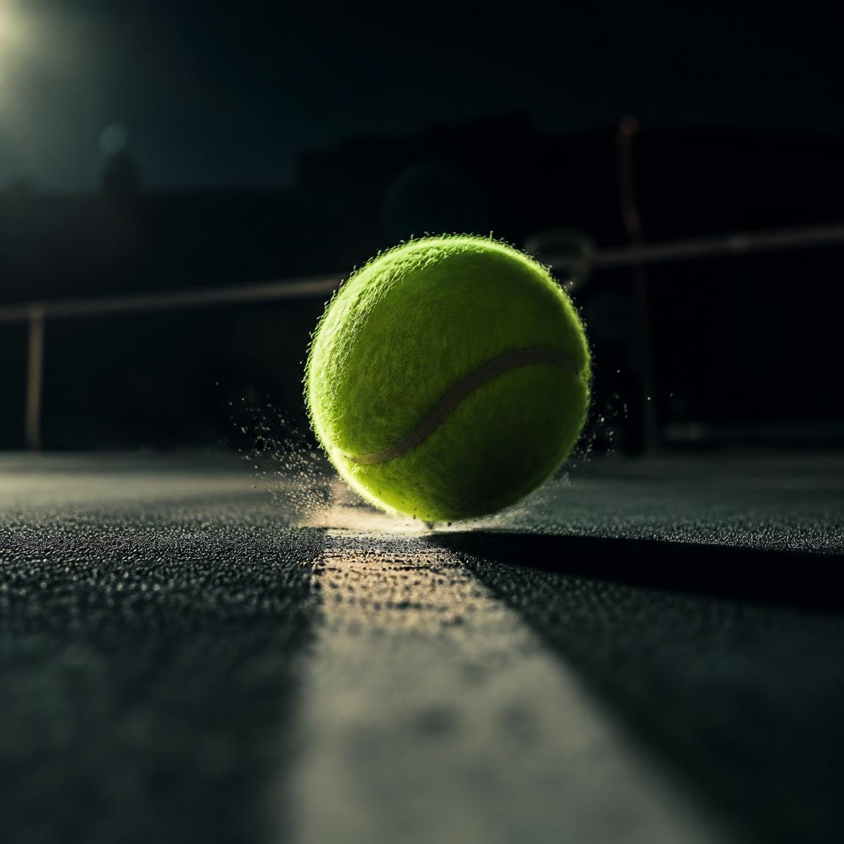 Tennis ball on a court